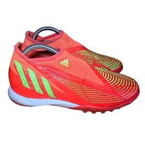 Adidas Predator Edge .3 Laceless Turf Mens 7.5 Soccer Cleats GV8533 Red Yellow